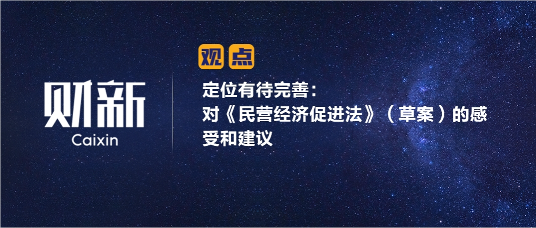 财新 | 定位有待完善：对《民营经济促进法》（草案）的感受和建议